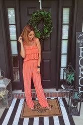 Coral Orange Ruffle Set
